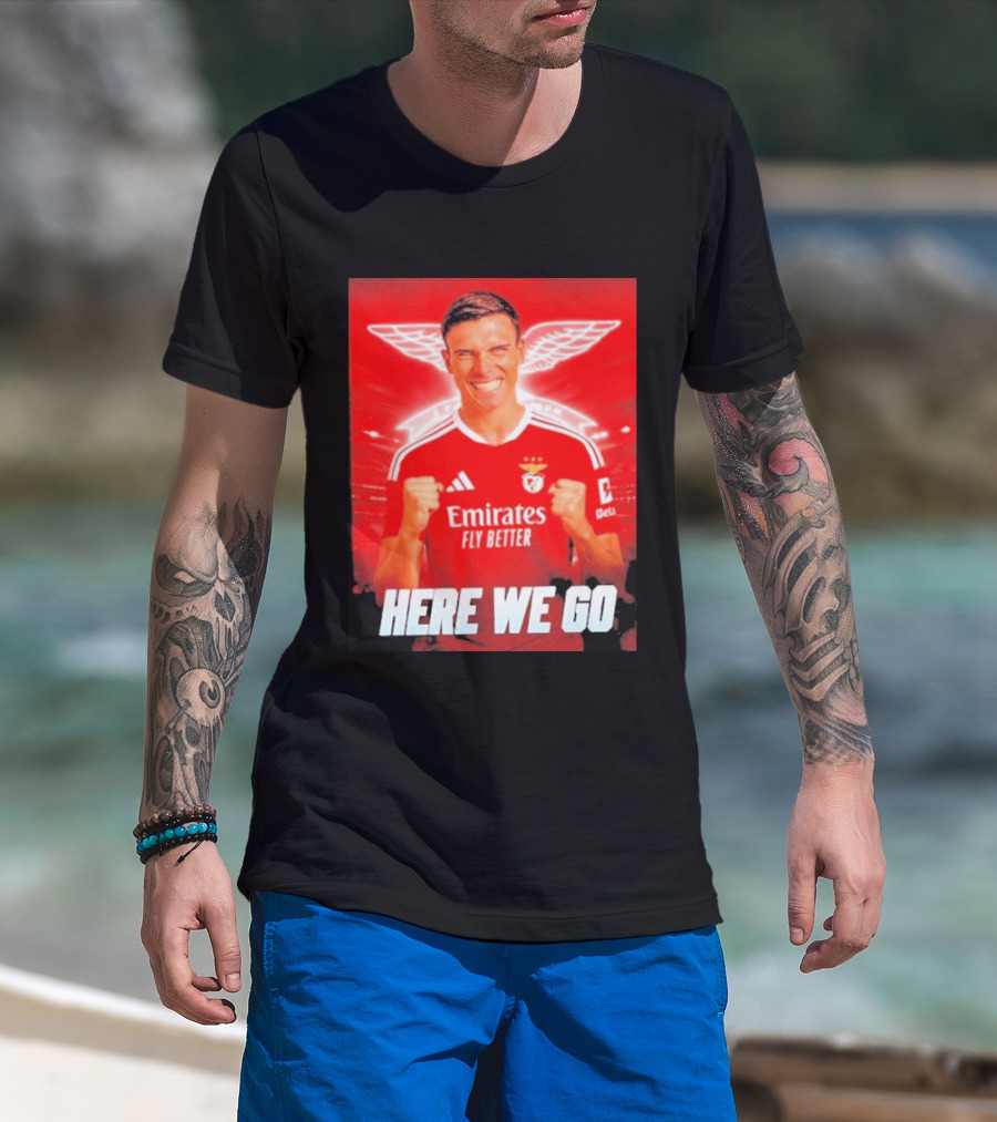 João Palhinha Benfica Transfer Here We Go Emirates Fly Better T-Shirt