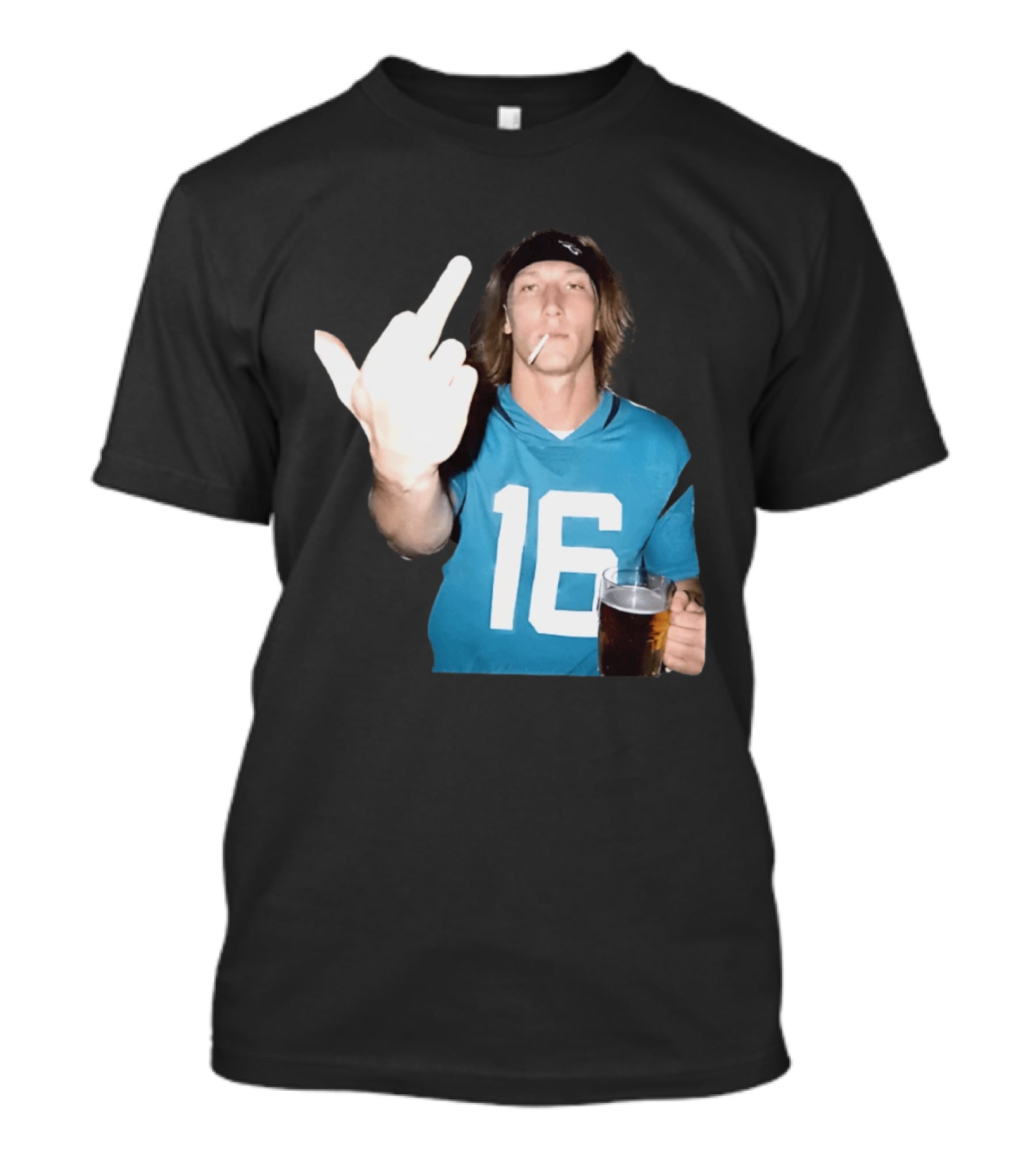 Trevor Lawrence Jersey 16 Middle Finger Beer Cigarette Jacksonville Jaguars T-Shirt