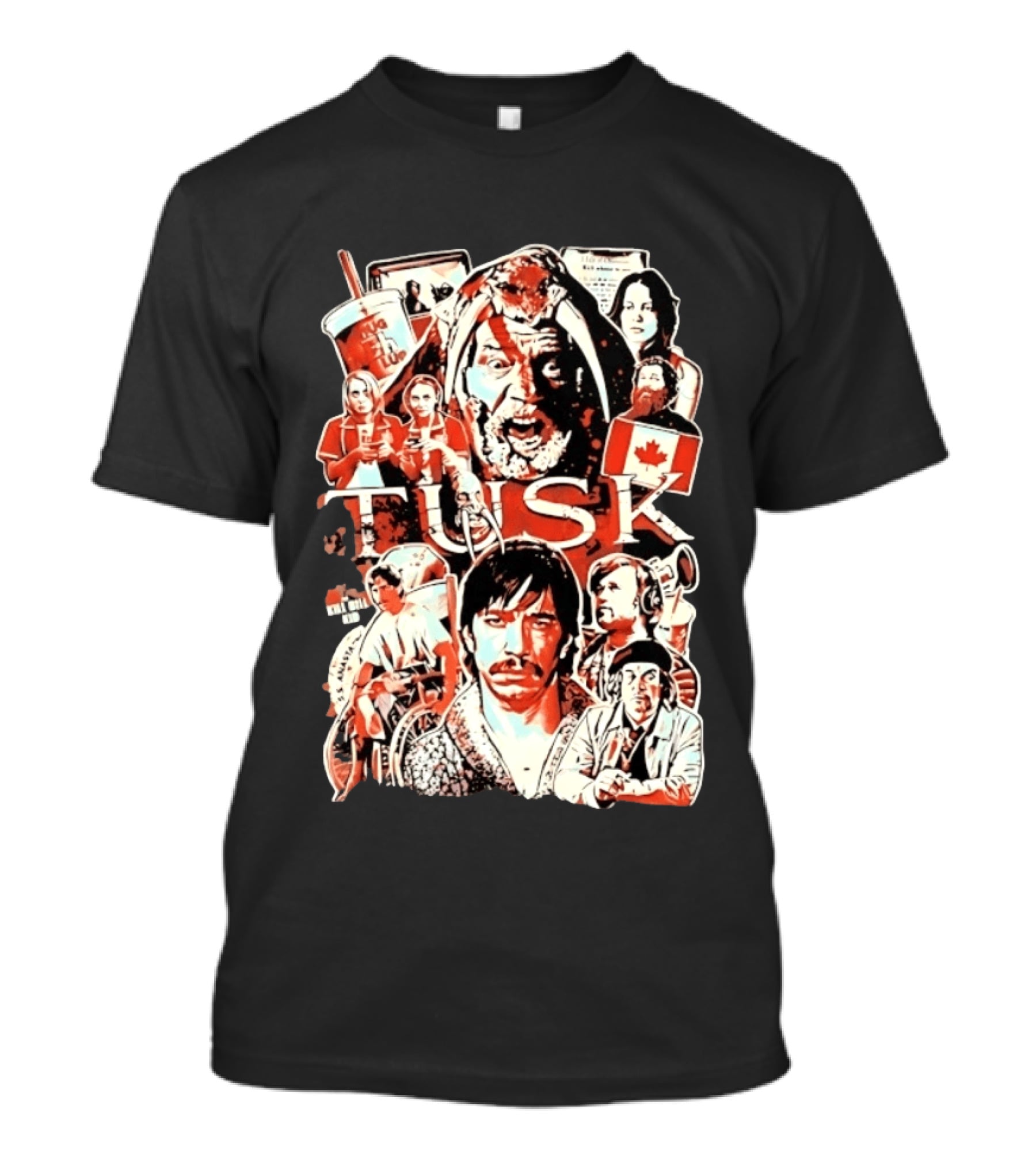 Tusk Movie Kevin Smith Justin Long Cast Collage T-Shirt