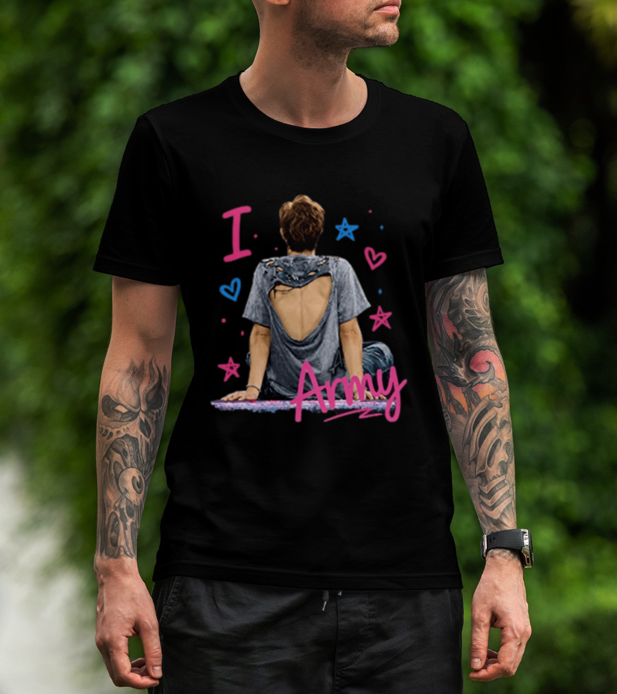 I Love Army Joonie BTS Stars Hearts T-Shirt