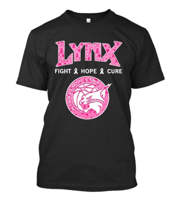 Minnesota Lynx Fight Hope Cure Breast Cancer Awareness Pink Ribbon T-Shirt