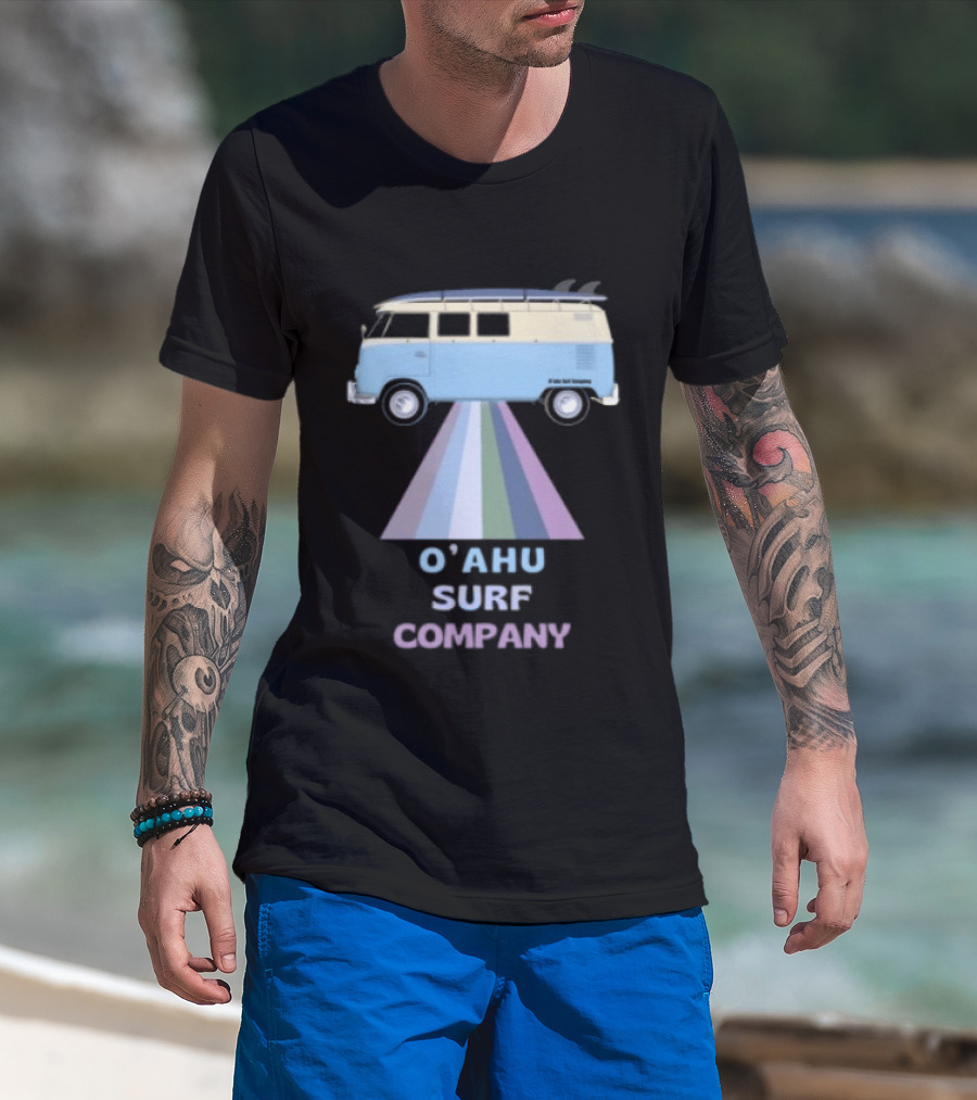 Oahu Surf Company Vintage Surf Bus Hawaiian Islands T-Shirt