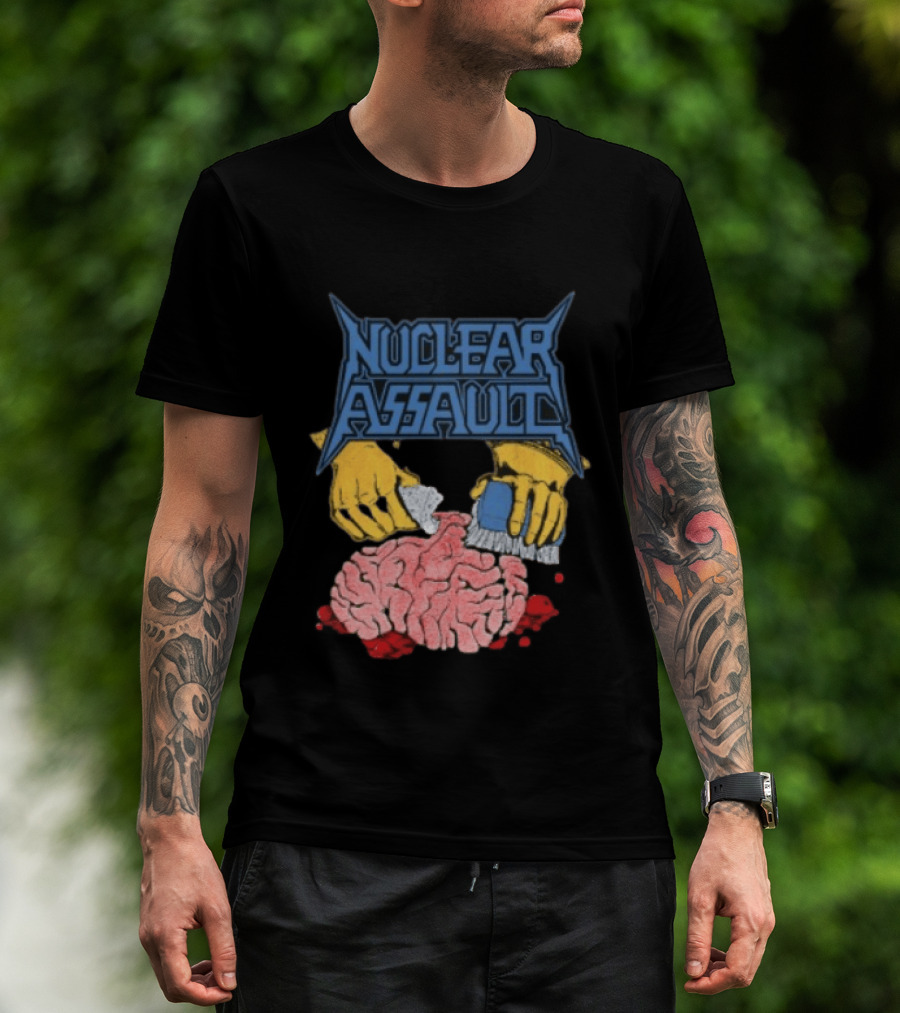 Nuclear Assault Brain Scrubbing Art Beyond Human Store Po Box Leftovers T-Shirt
