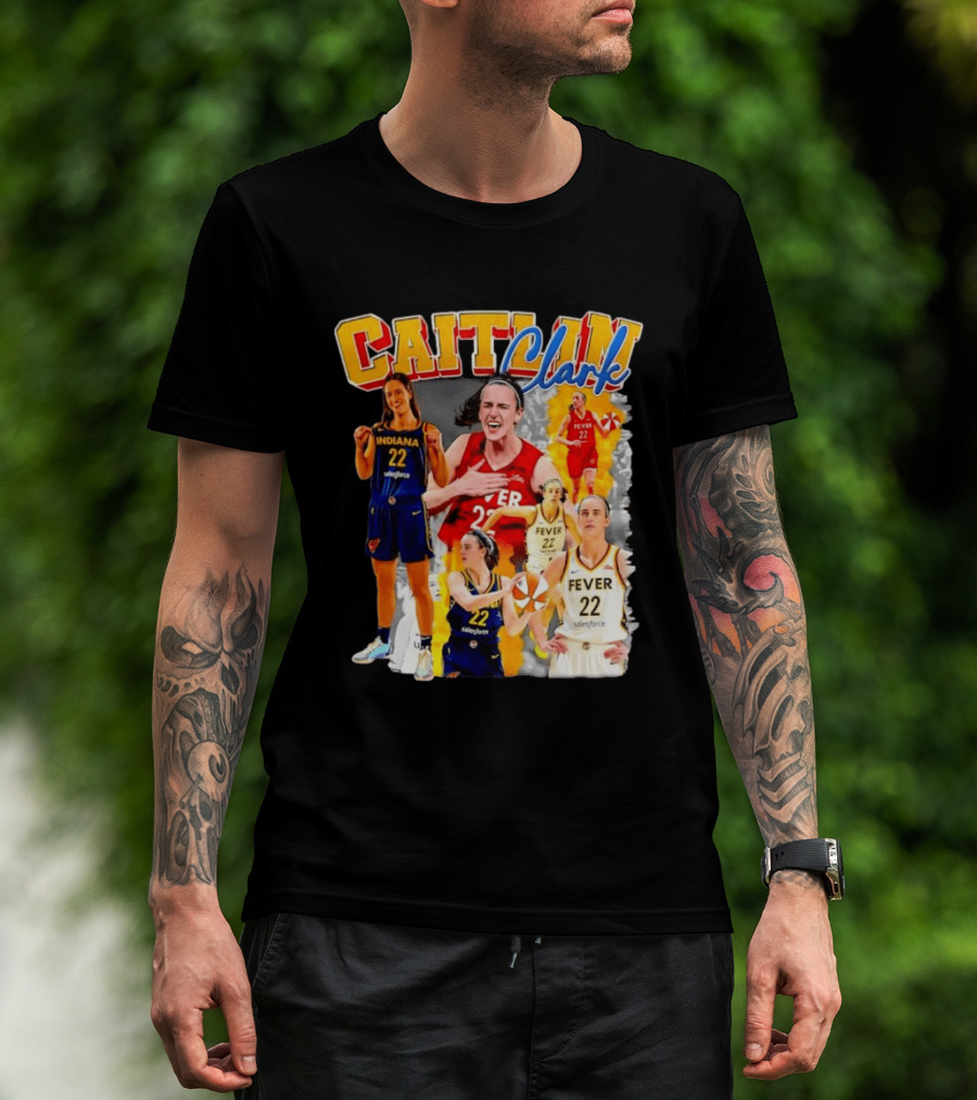 Caitlin Clark Indiana Fever 22 Basketball Athlete Action Montages T-Shirt