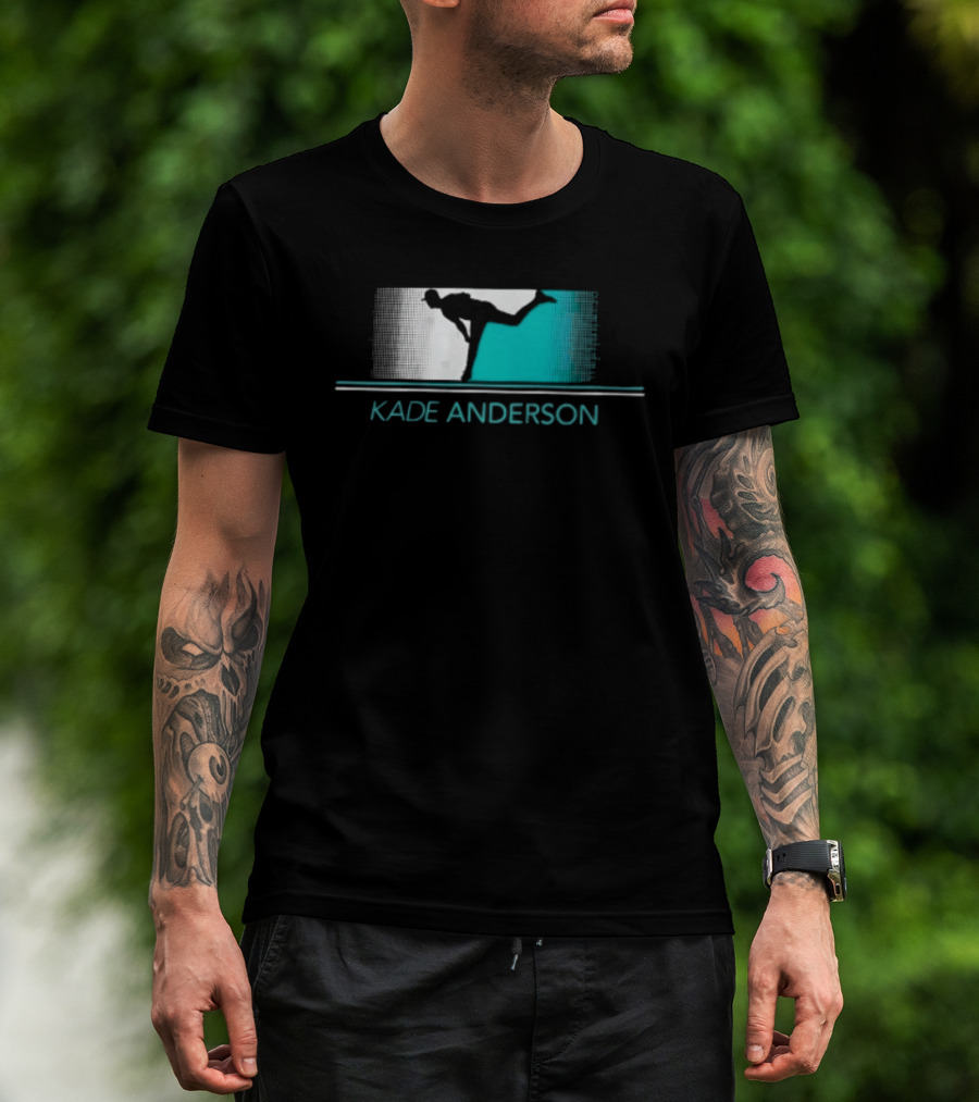 Kade Anderson Baseball Pitcher Halftone Teal T-Shirt