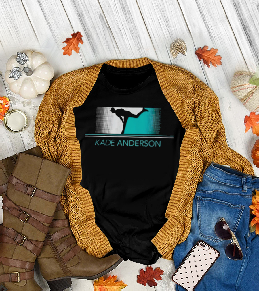 Kade Anderson Baseball Pitcher Halftone Teal T-Shirt