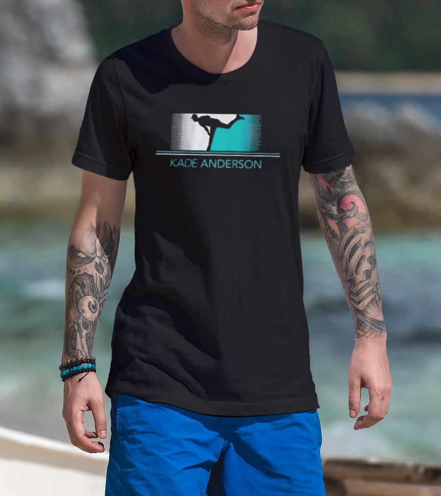 Kade Anderson Baseball Pitcher Halftone Teal T-Shirt