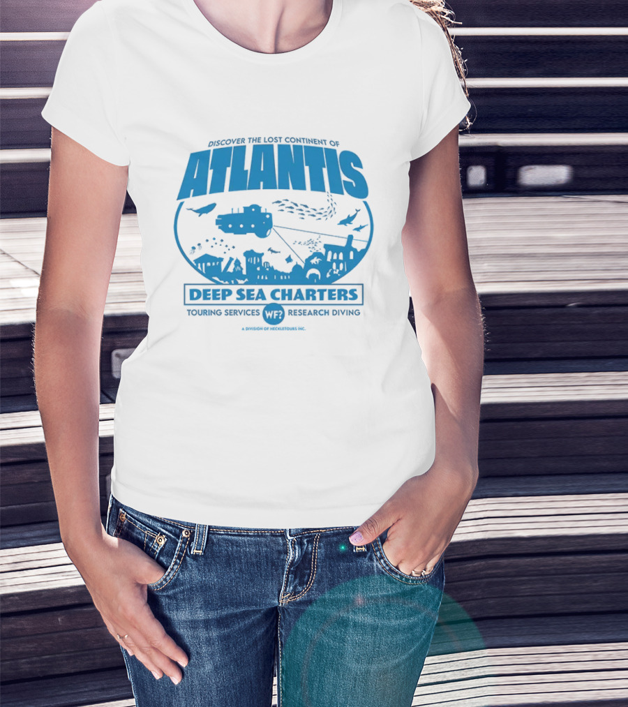 Atlantis Deep Sea Charters Heckletours Discover The Lost Continent Scuba Services Research Diving T-Shirt