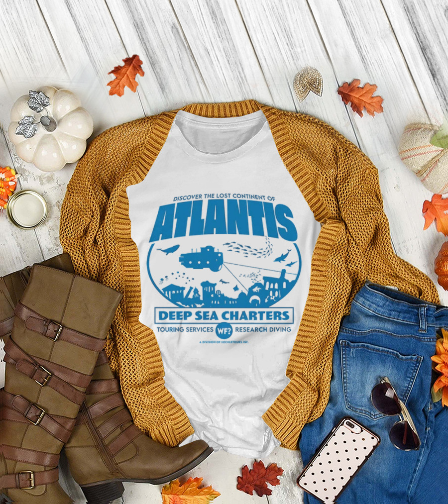 Atlantis Deep Sea Charters Heckletours Discover The Lost Continent Scuba Services Research Diving T-Shirt