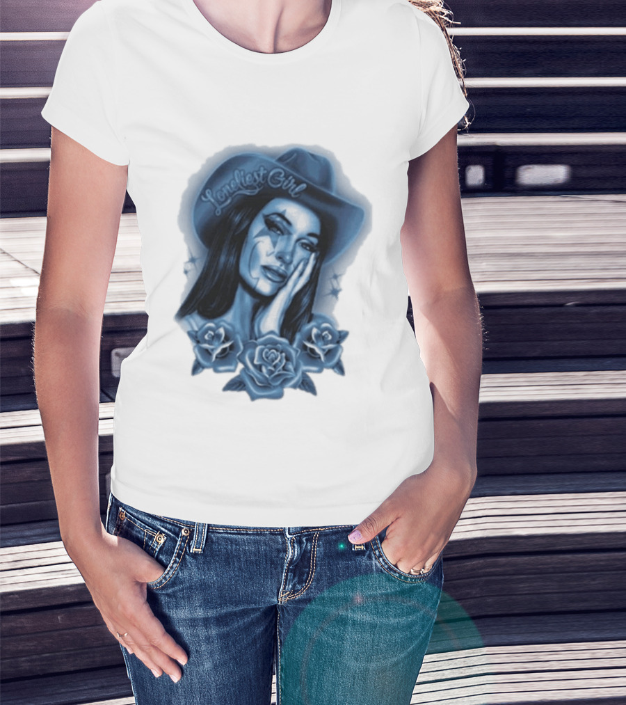 Kacey Musgraves Middle Of Nowhere Tour 2026 Loneliest Girl Airbrush Roses Blue Hat T-Shirt