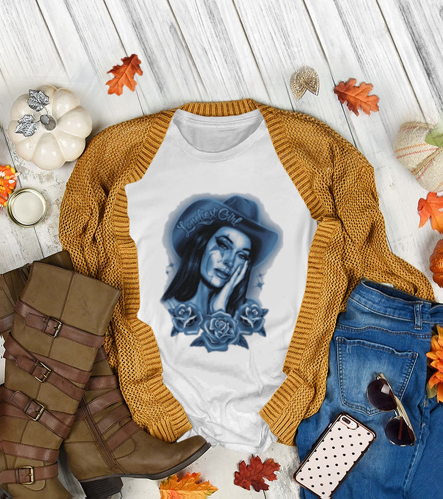 Kacey Musgraves Middle Of Nowhere Tour 2026 Loneliest Girl Airbrush Roses Blue Hat T-Shirt