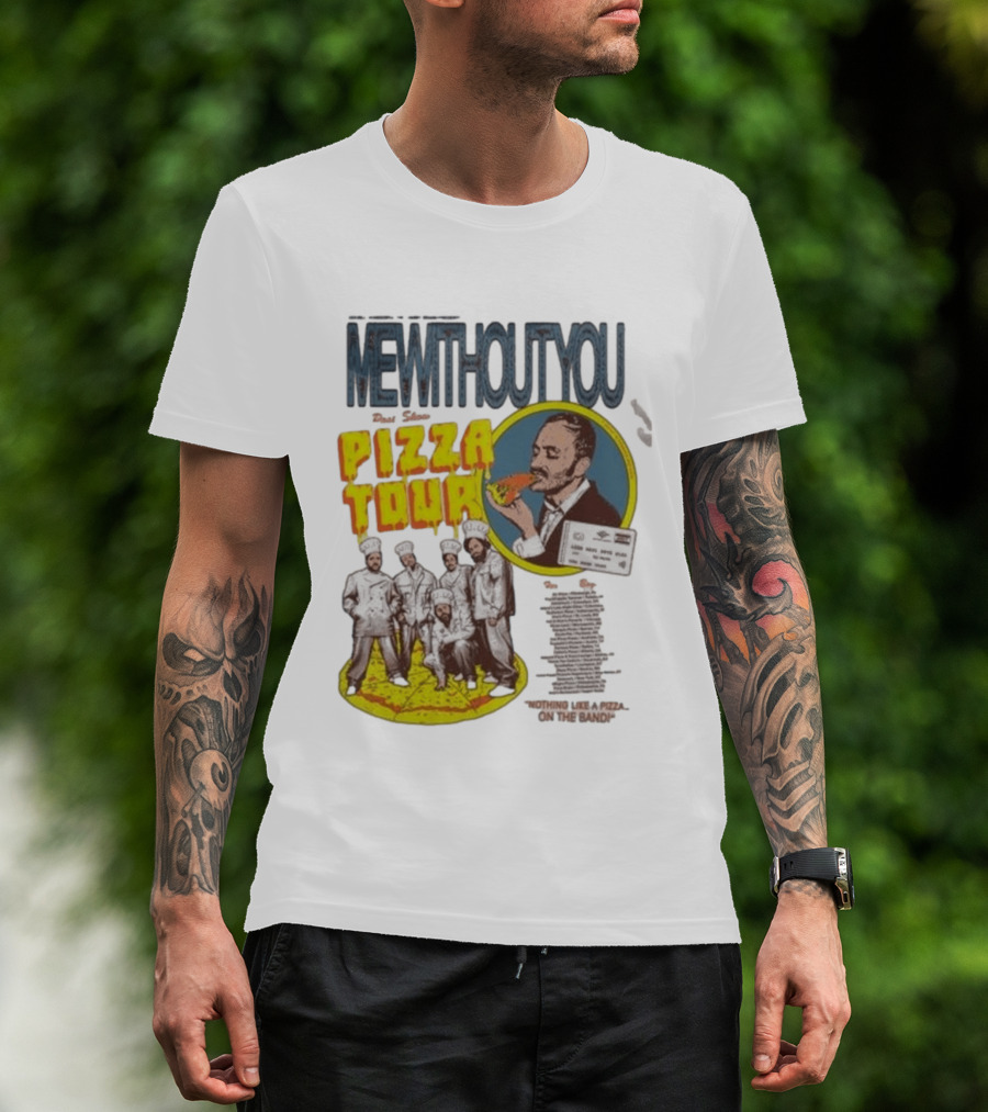 MeWithoutYou Pizza Tour Band Eating Slice T-Shirt