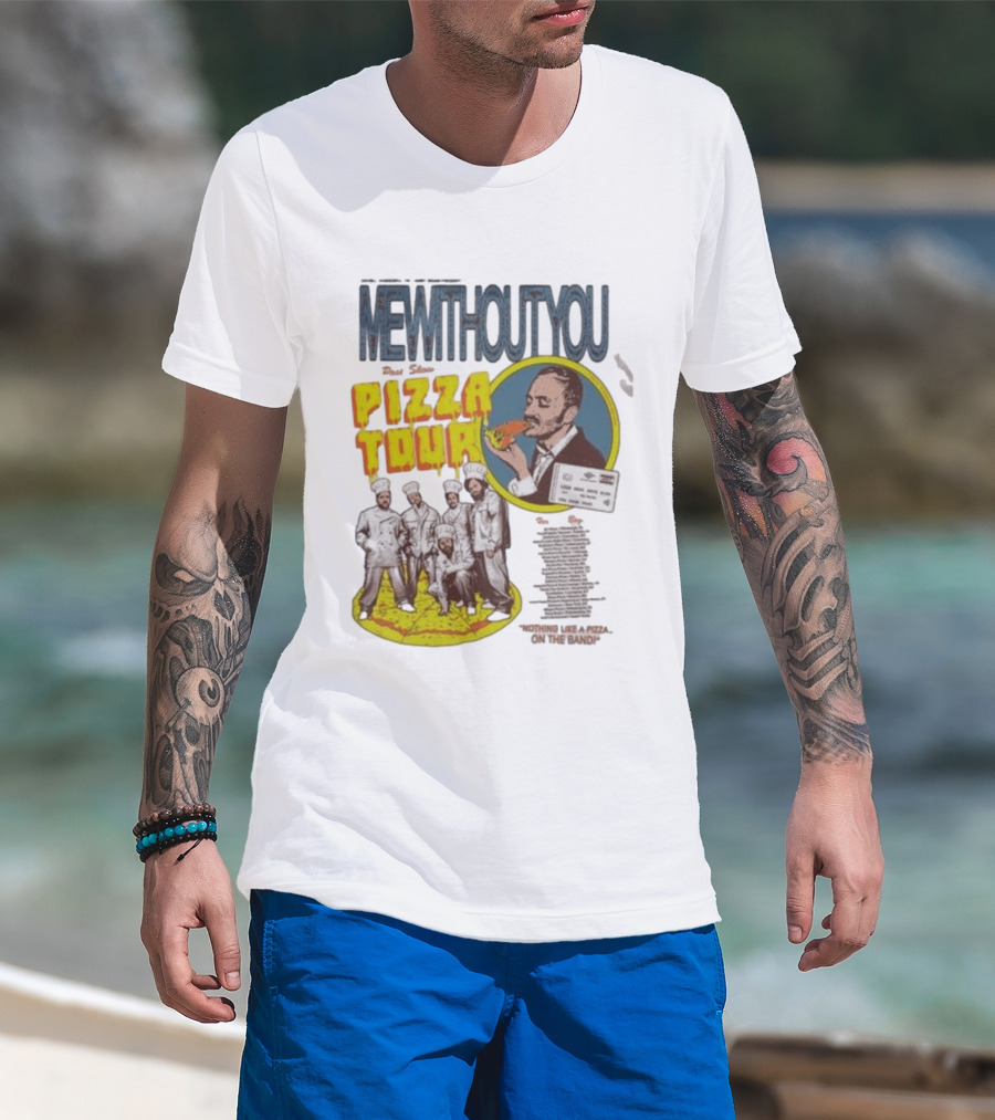 MeWithoutYou Pizza Tour Band Eating Slice T-Shirt