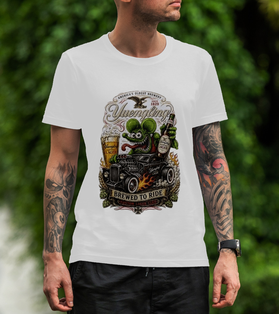 Yuengling Rat Fink Brewed To Ride Kustom Lager Club America's Oldest Brewery Since 1829 T-Shirt