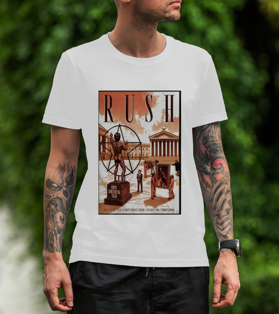 RUSH Fifty Something Tour Philadelphia Xfinity Mobile Arena Aug 21 23 2026 T-Shirt
