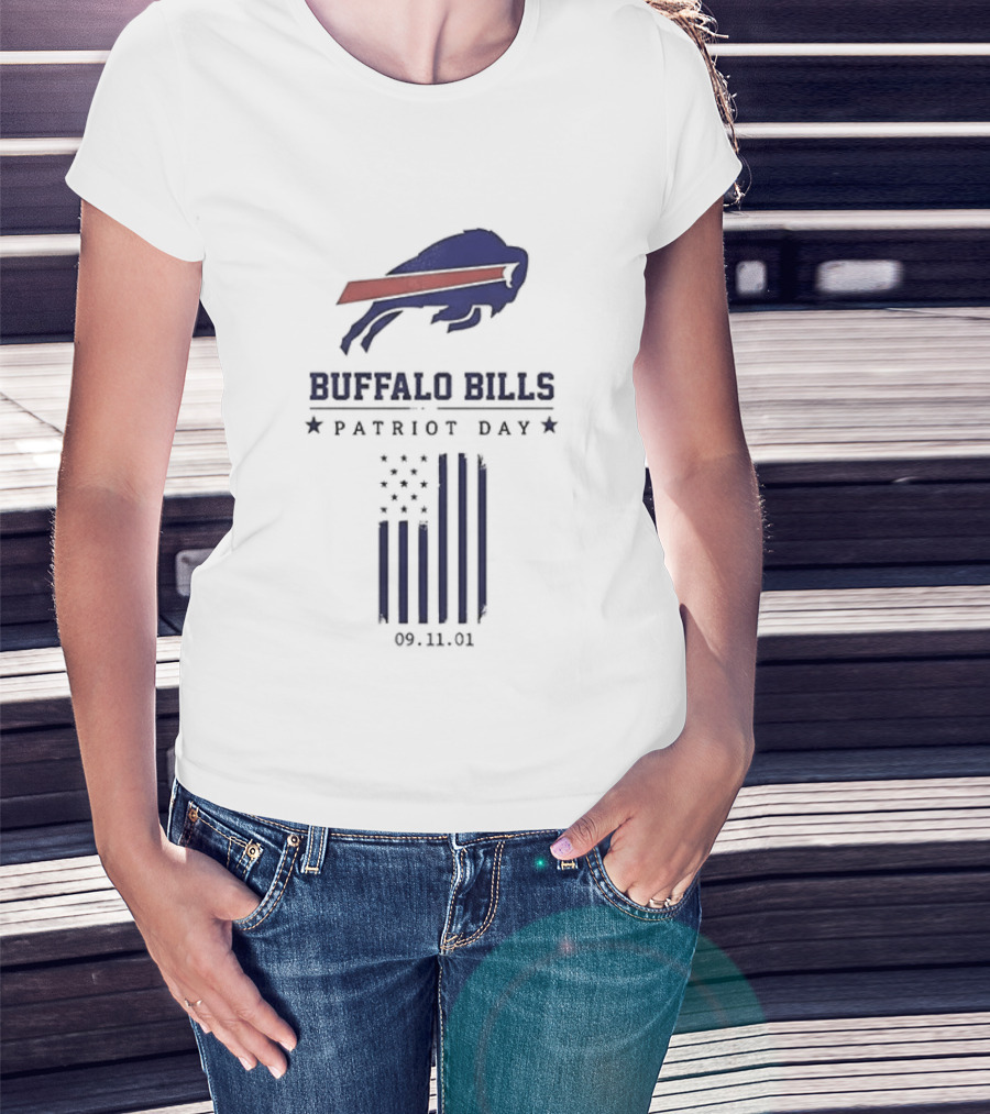 Buffalo Bills Patriot Day 09 11 01 Flag T-Shirt