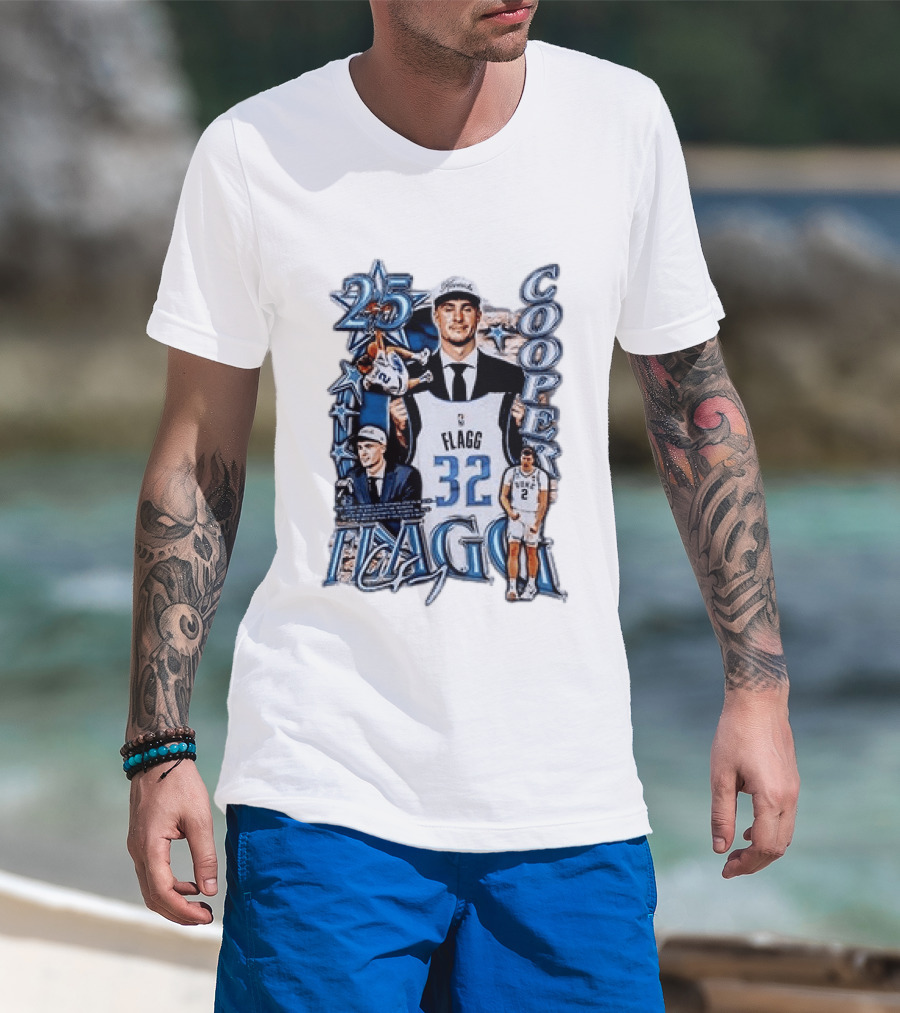 Dallas Mavericks Cooper Flagg Draft Day Selection Number 32 T-Shirt