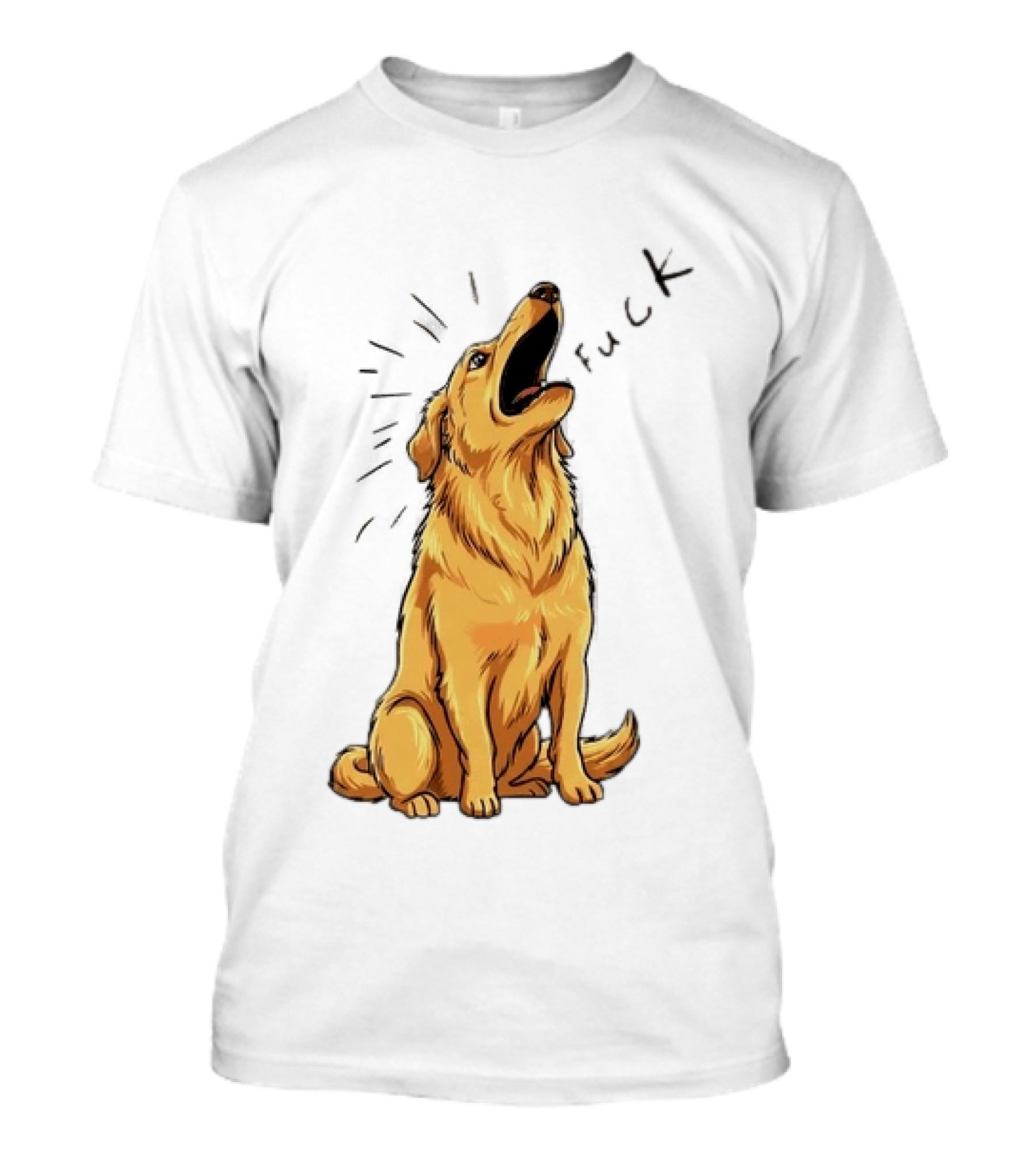 Howling Dog Saying Fuck Yellow Labrador Retriever Expression T-Shirt
