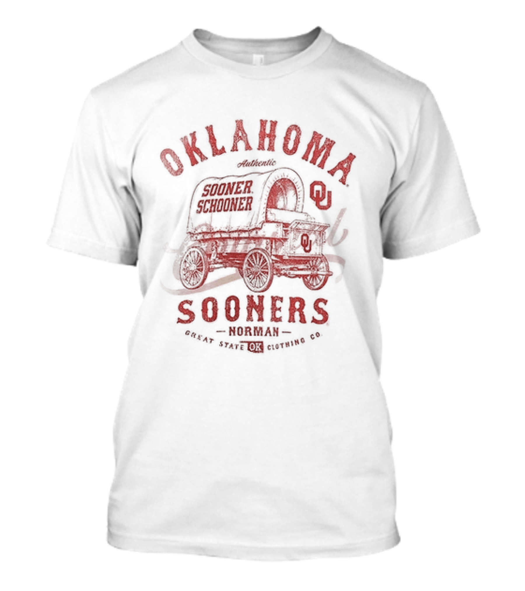 Oklahoma Sooners Norman Great State OK Clothing Co Vintage Wagon T-Shirt