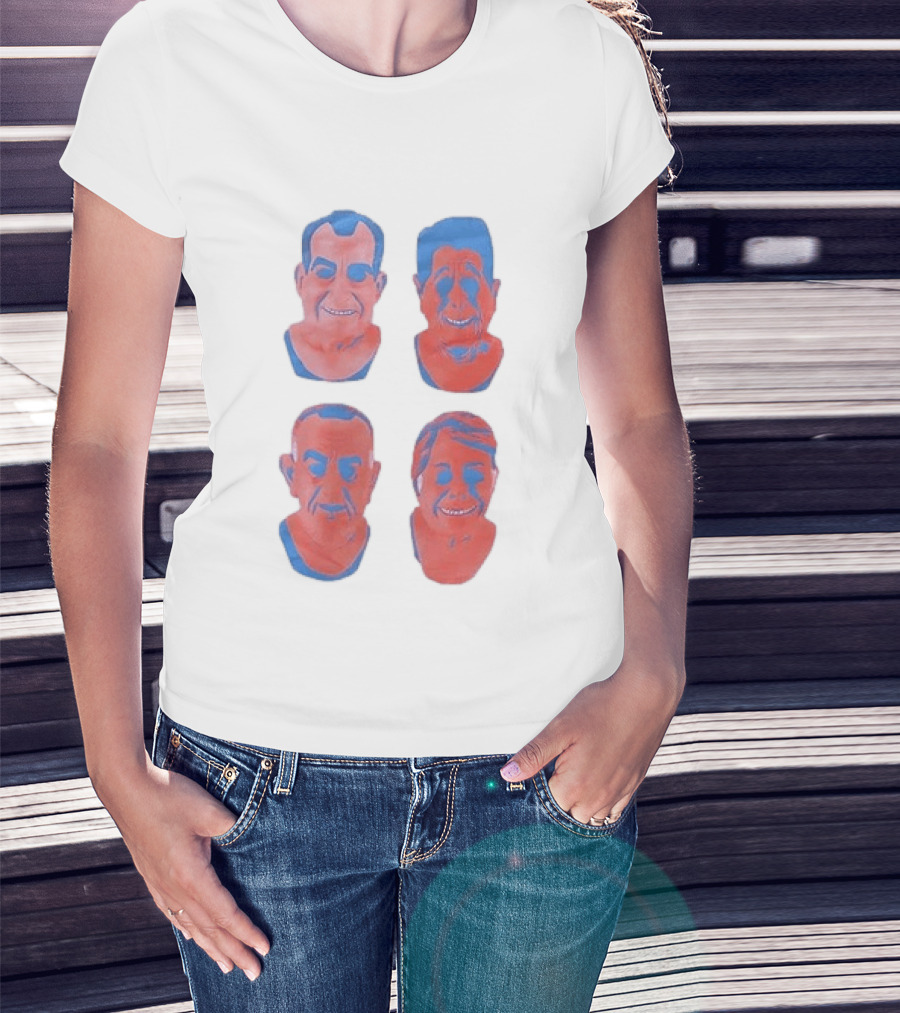 Point Break Anything To Catch The Perfect Wave Presidents Parody Faces T-Shirt