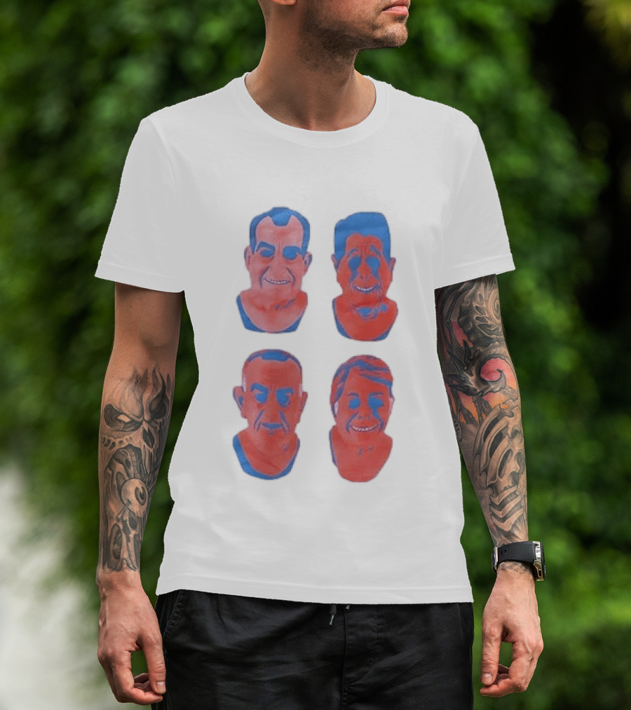 Point Break Anything To Catch The Perfect Wave Presidents Parody Faces T-Shirt