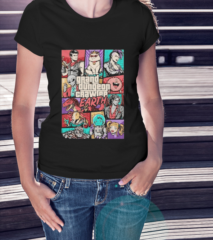 Grand Dungeon Crawler Earth Fantasy Characters Compilation T-Shirt