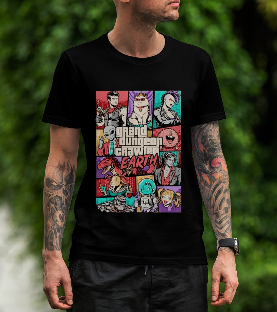 Grand Dungeon Crawler Earth Fantasy Characters Compilation T-Shirt