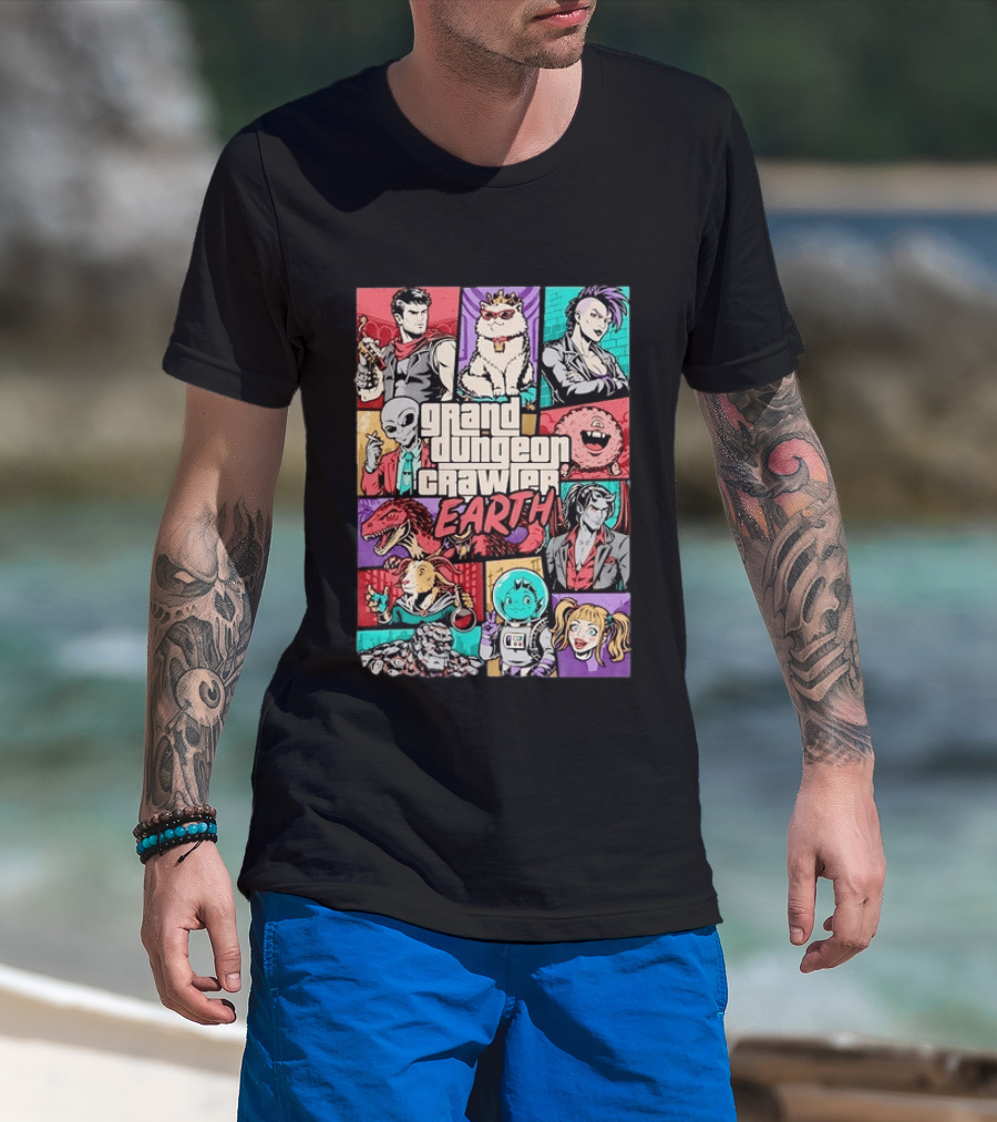 Grand Dungeon Crawler Earth Fantasy Characters Compilation T-Shirt