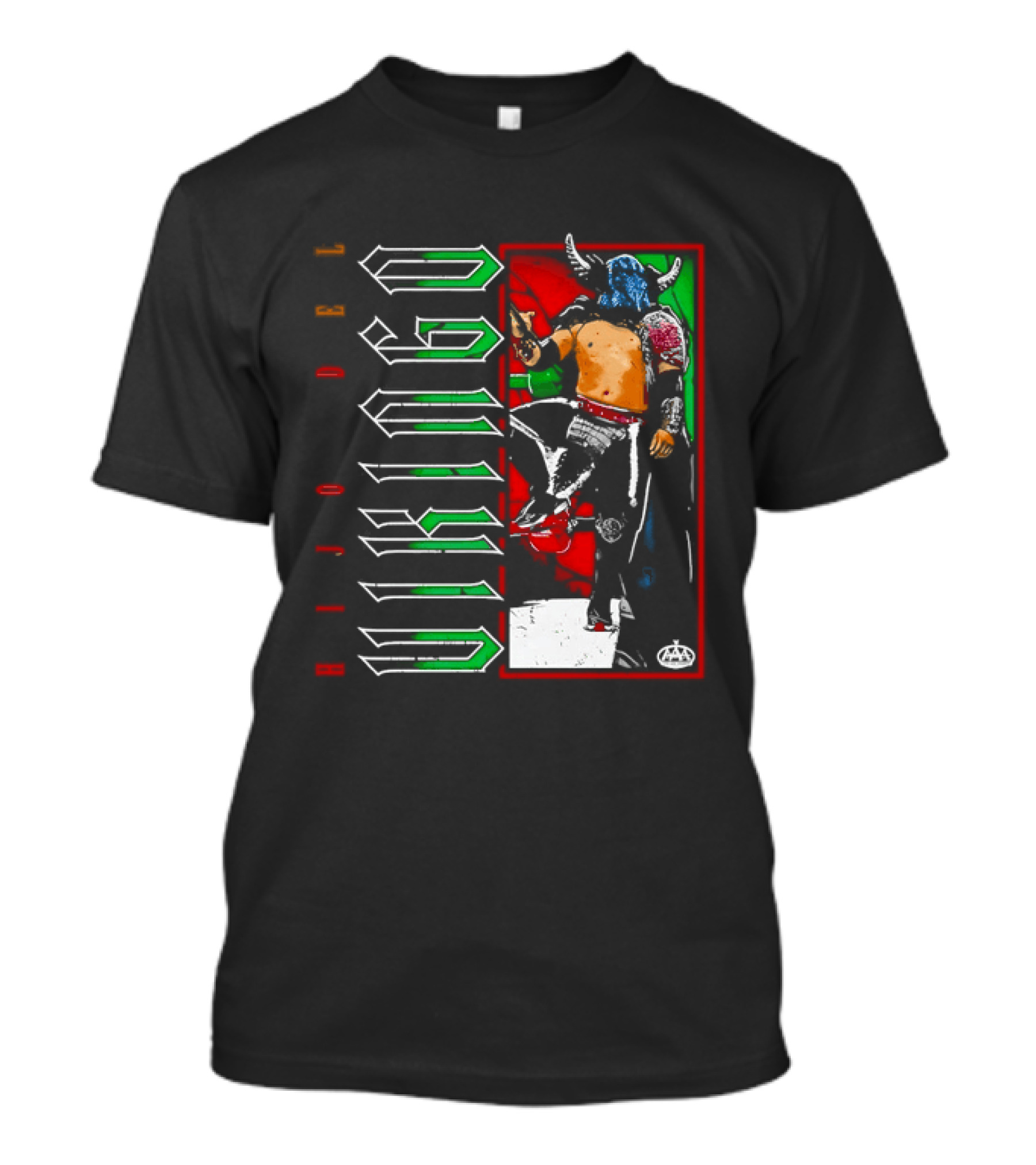 Hijo Del Vikingo Lucha Libre Wrestler Demon Mask Green Red White T-Shirt