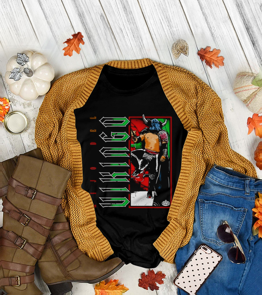 Hijo Del Vikingo Lucha Libre Wrestler Demon Mask Green Red White T-Shirt