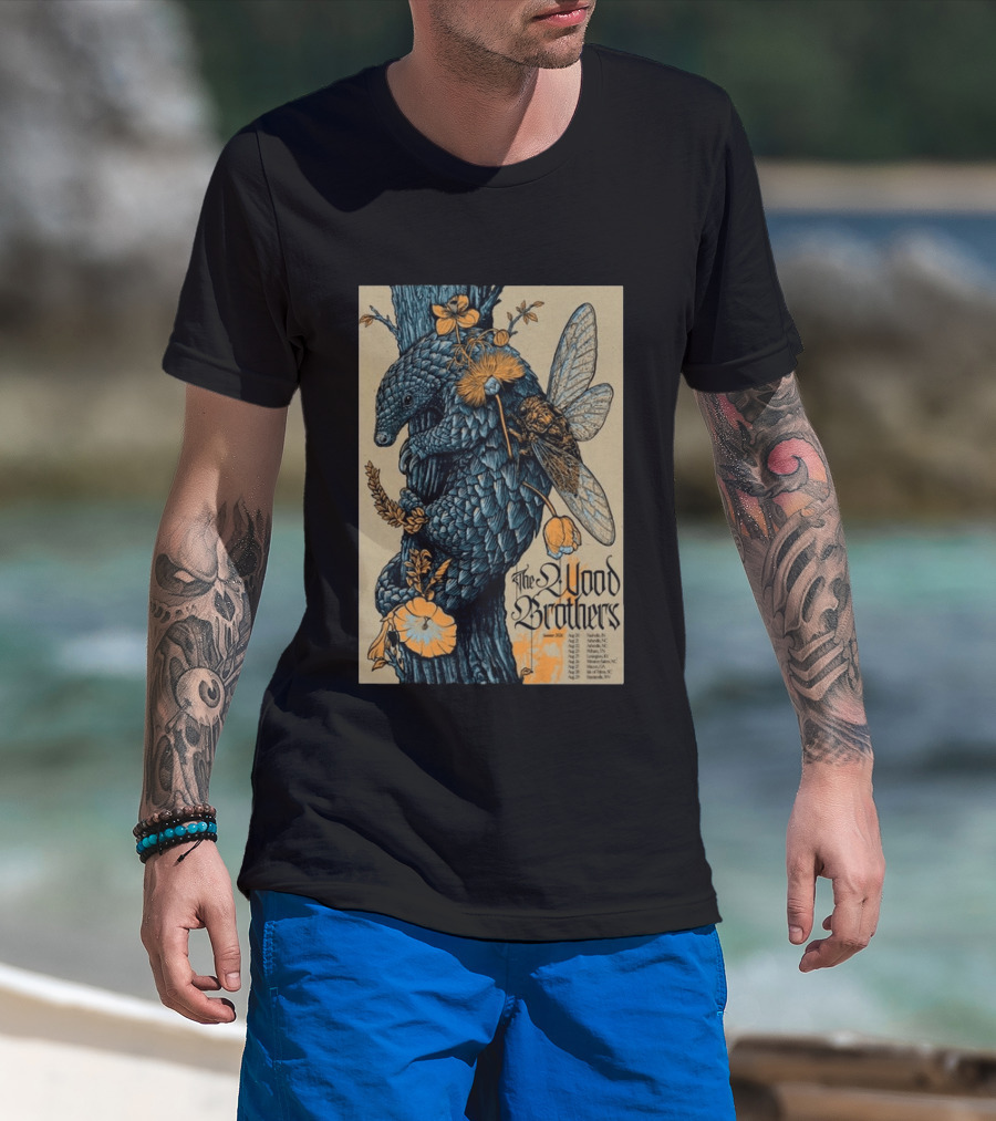 The Wood Brothers August 20 2026 Nashville TN Tour Pangolin And Cicada T-Shirt
