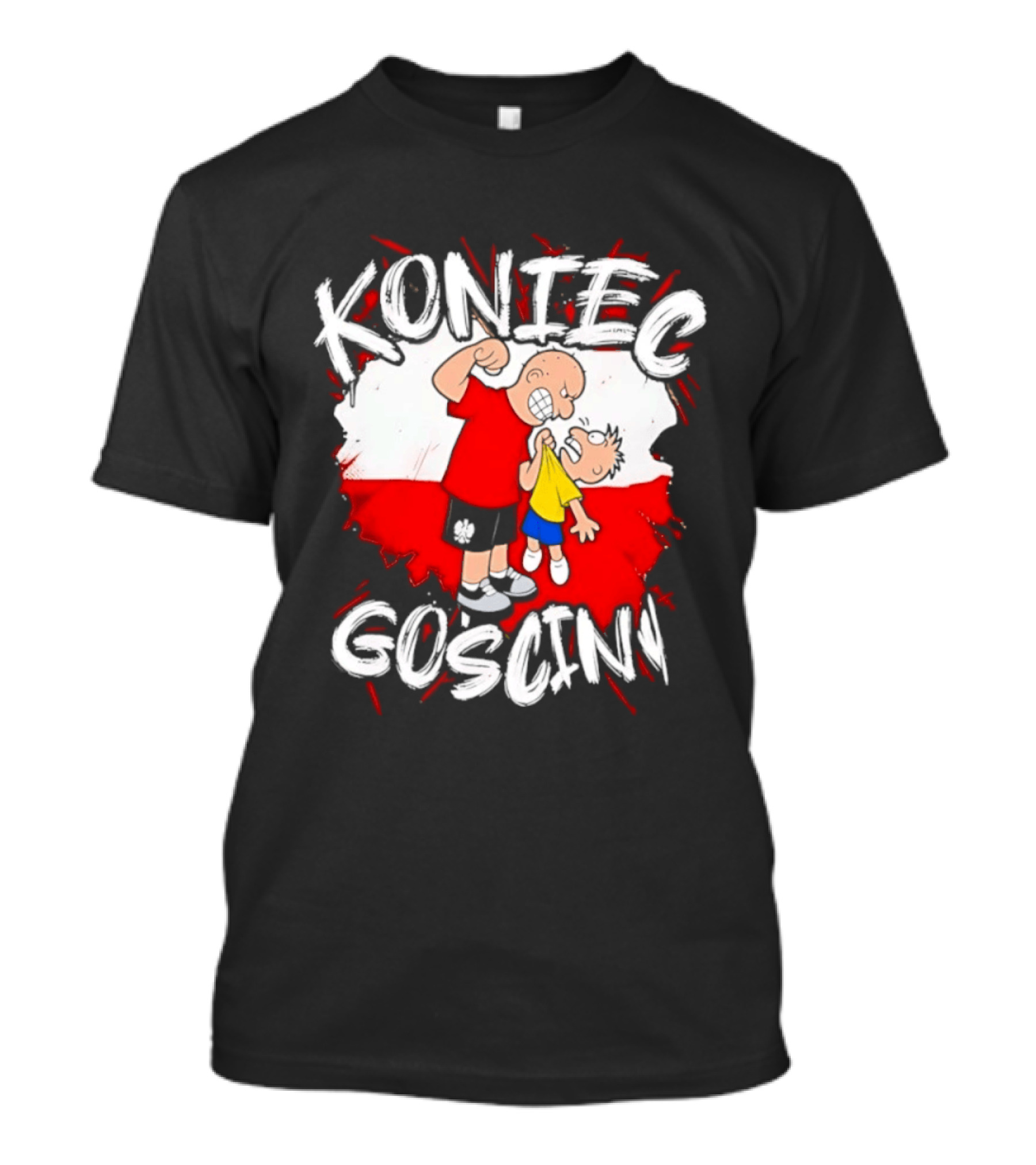 Koniec Gosciny Polish Football Cartoon Polska Flag T-Shirt