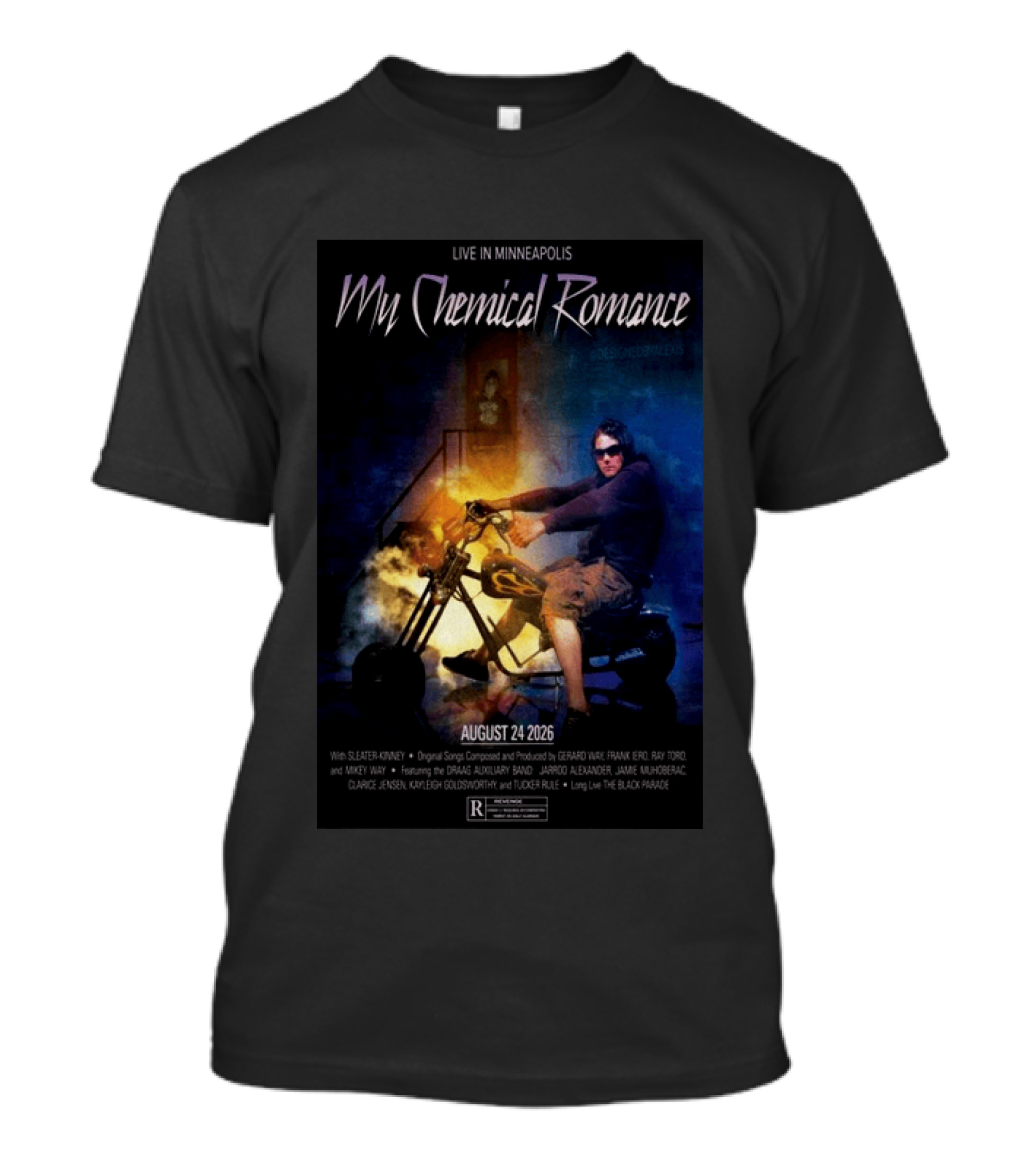 Live In Minneapolis My Chemical Romance August 24 2026 With Sleater Kinney T-Shirt