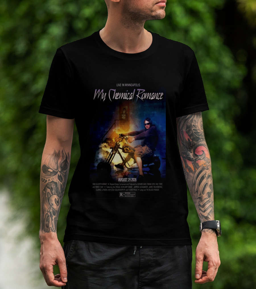 Live In Minneapolis My Chemical Romance August 24 2026 With Sleater Kinney T-Shirt