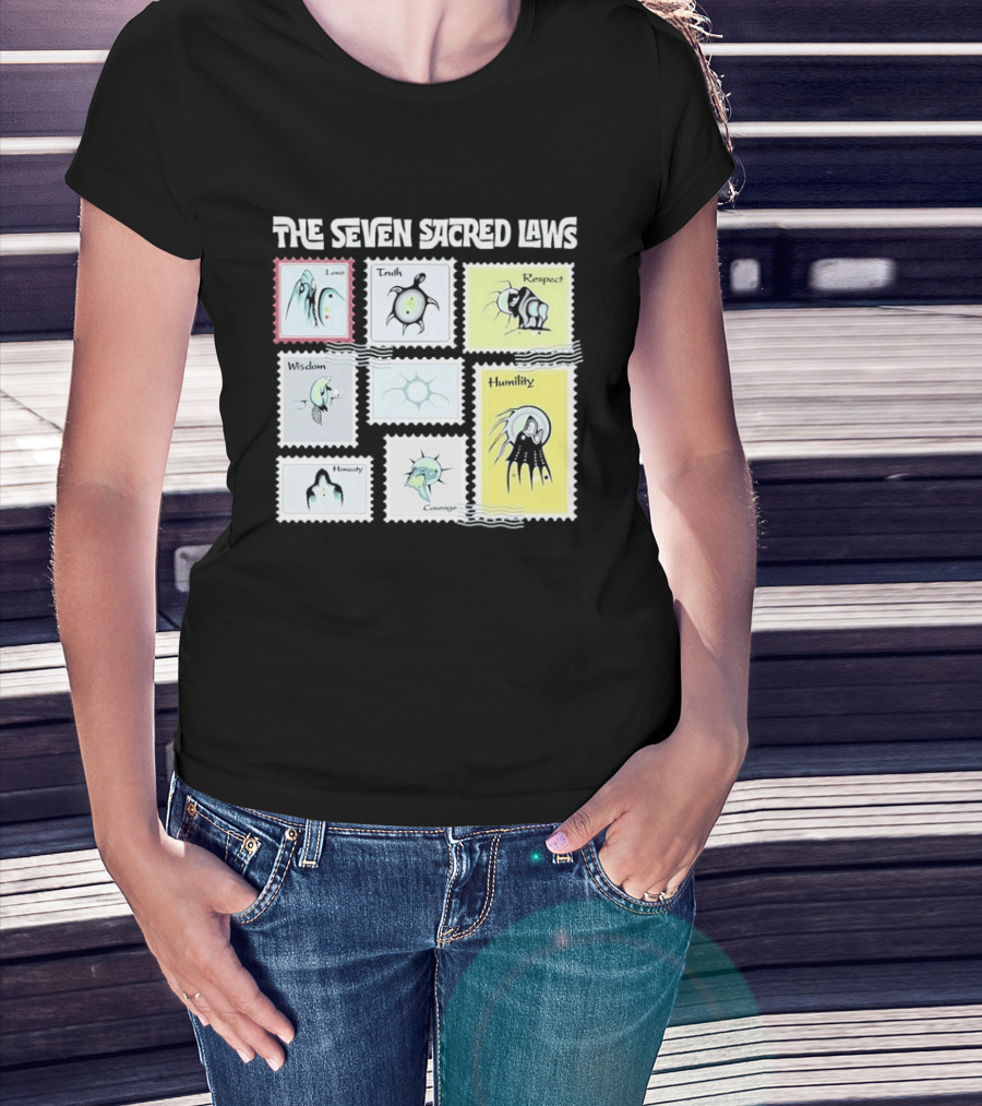 Native American The Seven Sacred Laws Love Truth Respect Wisdom Humility Honesty Courage T-Shirt
