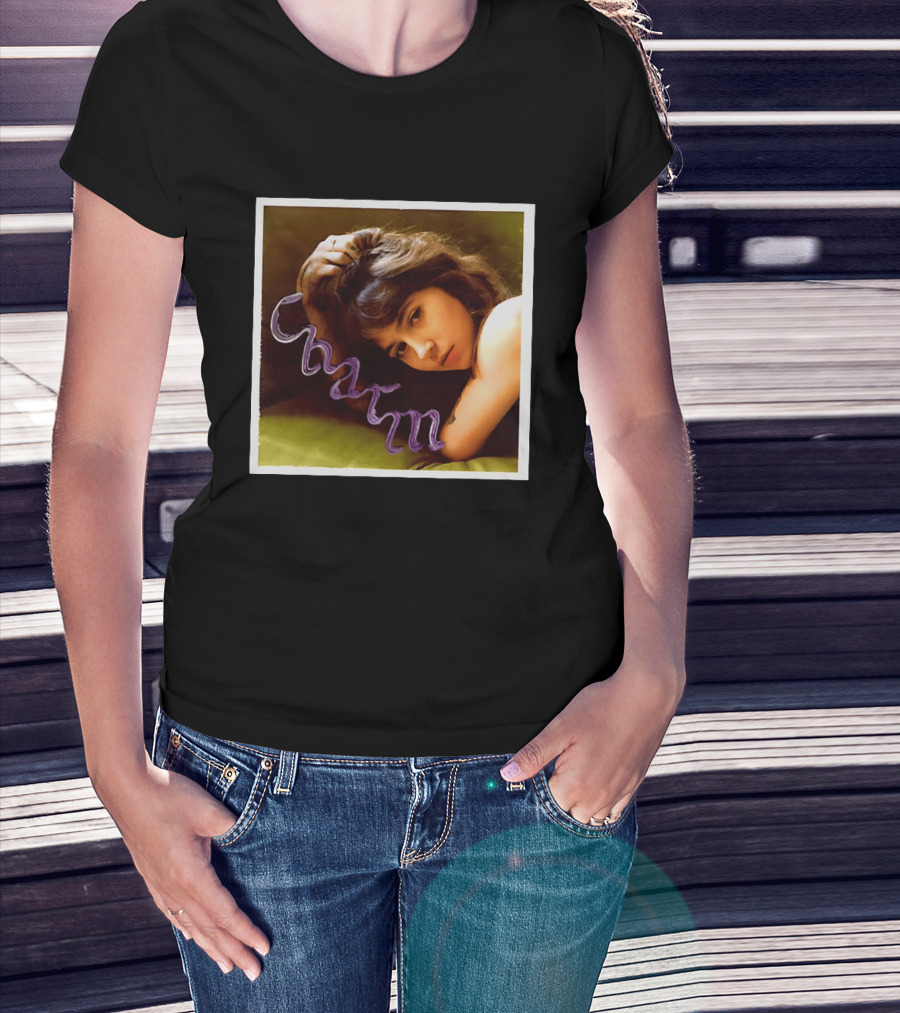 Clairo Charm Album Cover Art Vintage Portrait With Purple T-Shirt