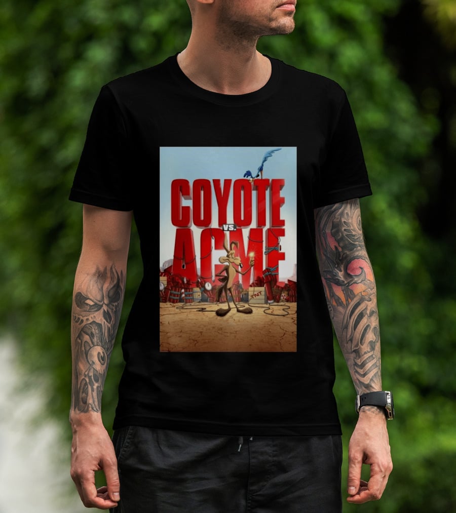 Coyote Vs. Acme Explosive Showdown With Cartoon Rivals T-Shirt