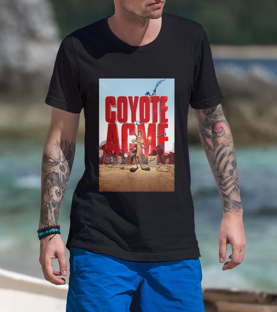 Coyote Vs. Acme Explosive Showdown With Cartoon Rivals T-Shirt