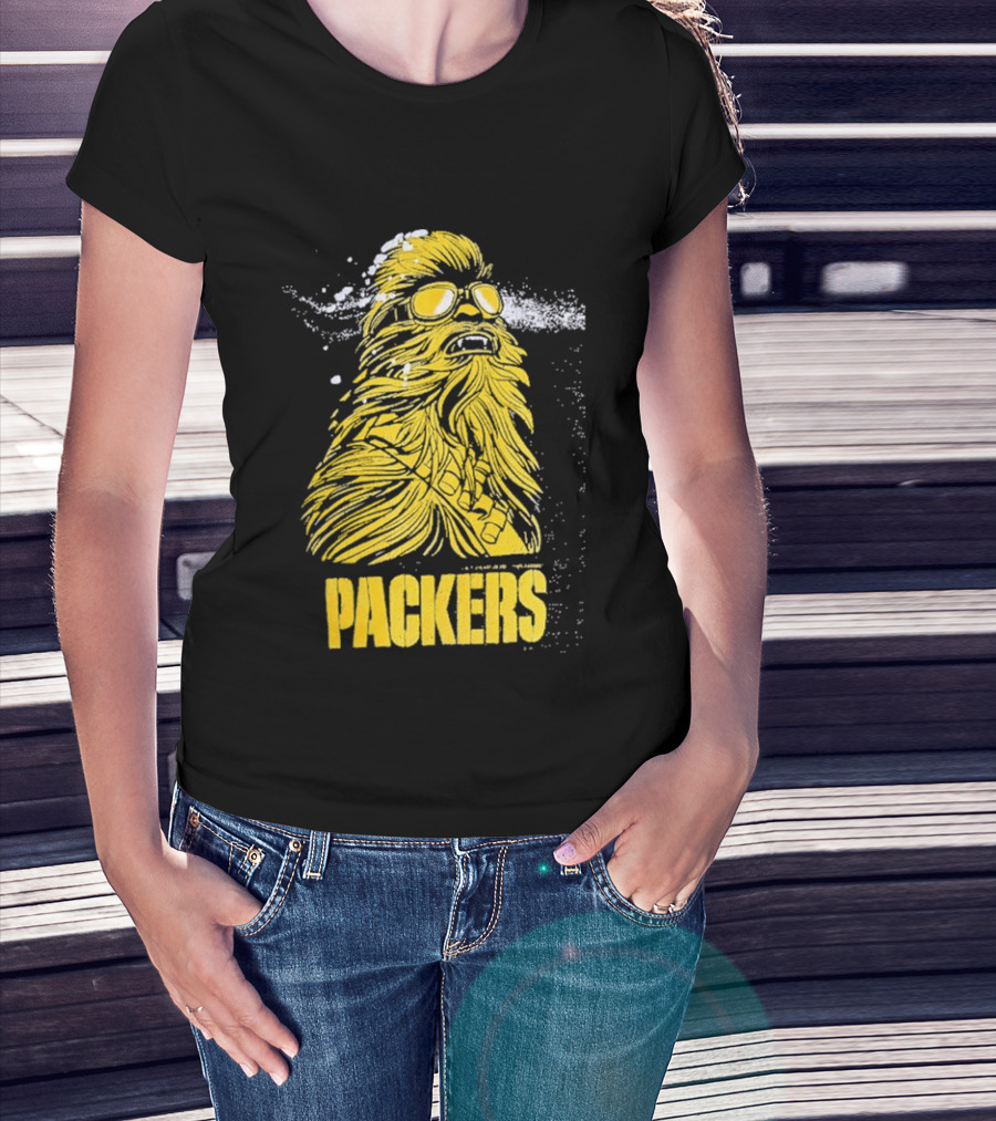Disney Marvel Chewbacca Packers Collaboration Star Wars X Green Bay Fan T-Shirt