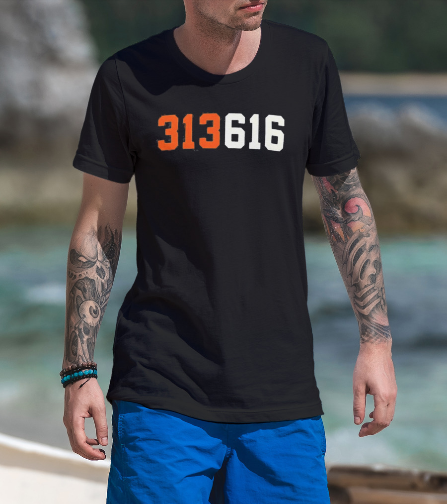 Isaac Teslaa 313 616 Retro Number T-Shirt