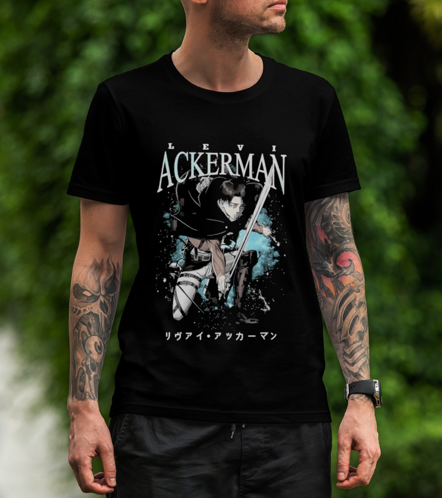 Levi Ackerman 90s Bootleg Oversized AOT Attack On Titan Anime T-Shirt