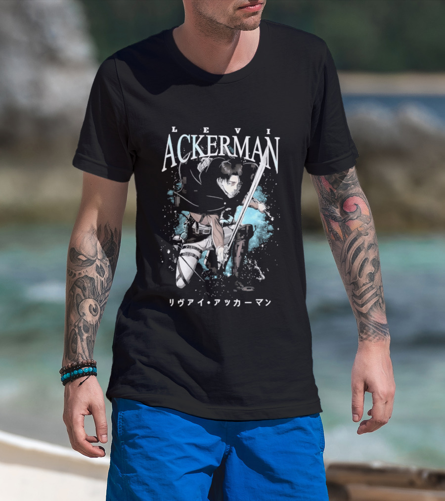 Levi Ackerman 90s Bootleg Oversized AOT Attack On Titan Anime T-Shirt