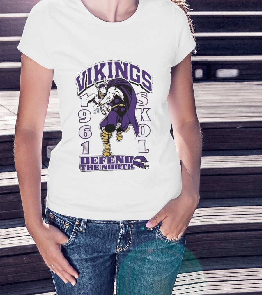 Vikings Skol 1961 Defend The North Thor Minnesota T-Shirt