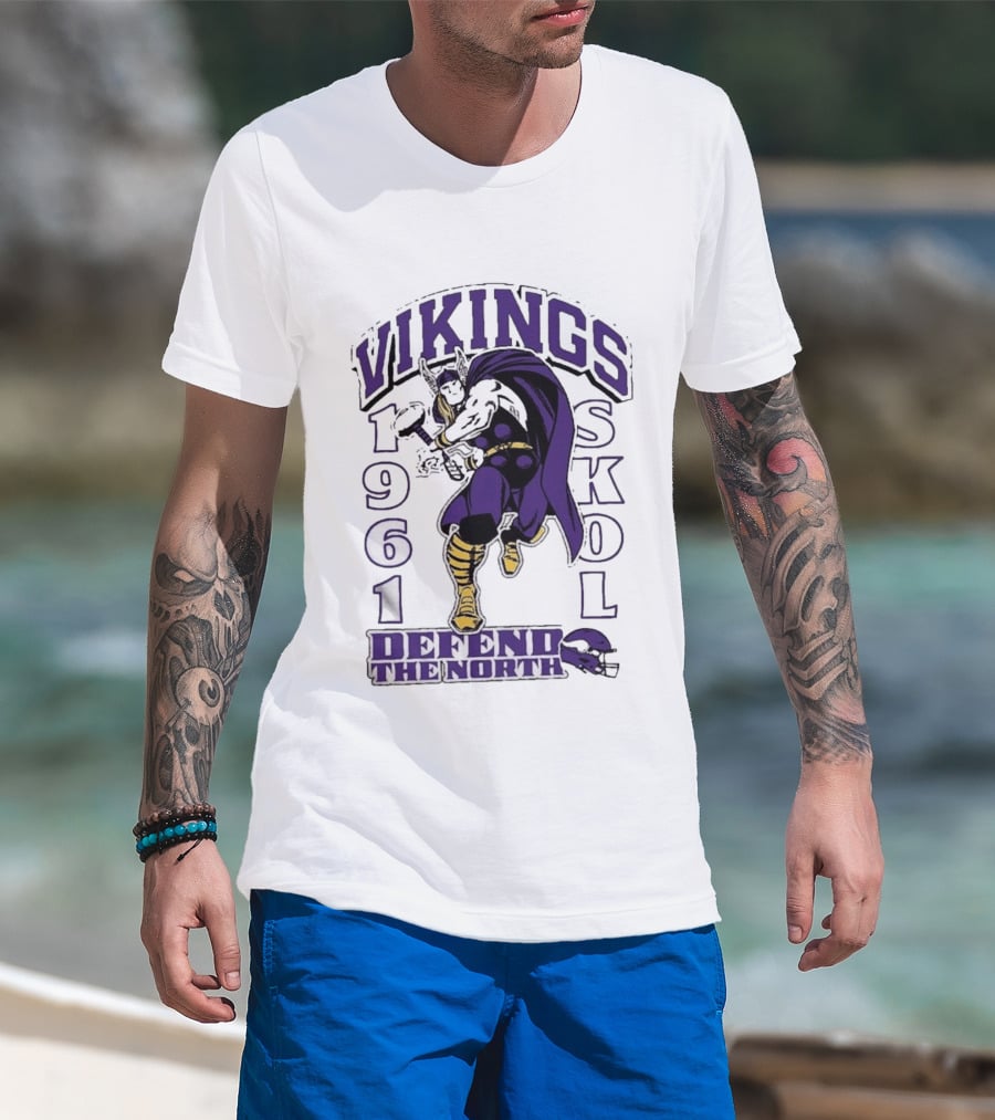 Vikings Skol 1961 Defend The North Thor Minnesota T-Shirt