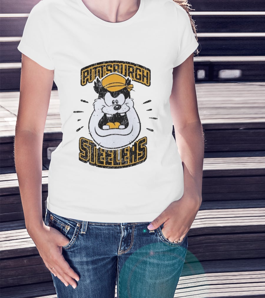 Pittsburgh Steelers Taz Distressed T-Shirt