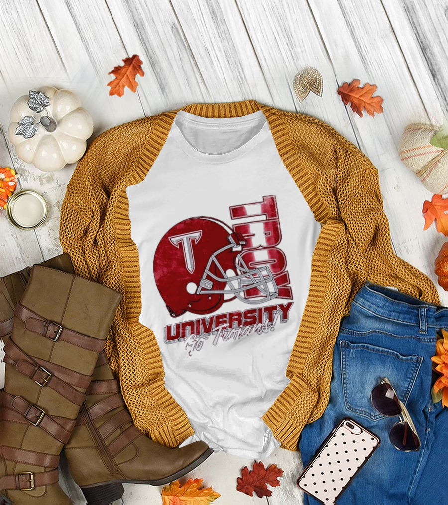 Troy Trojans University Go Trojans Football Helmet T T-Shirt