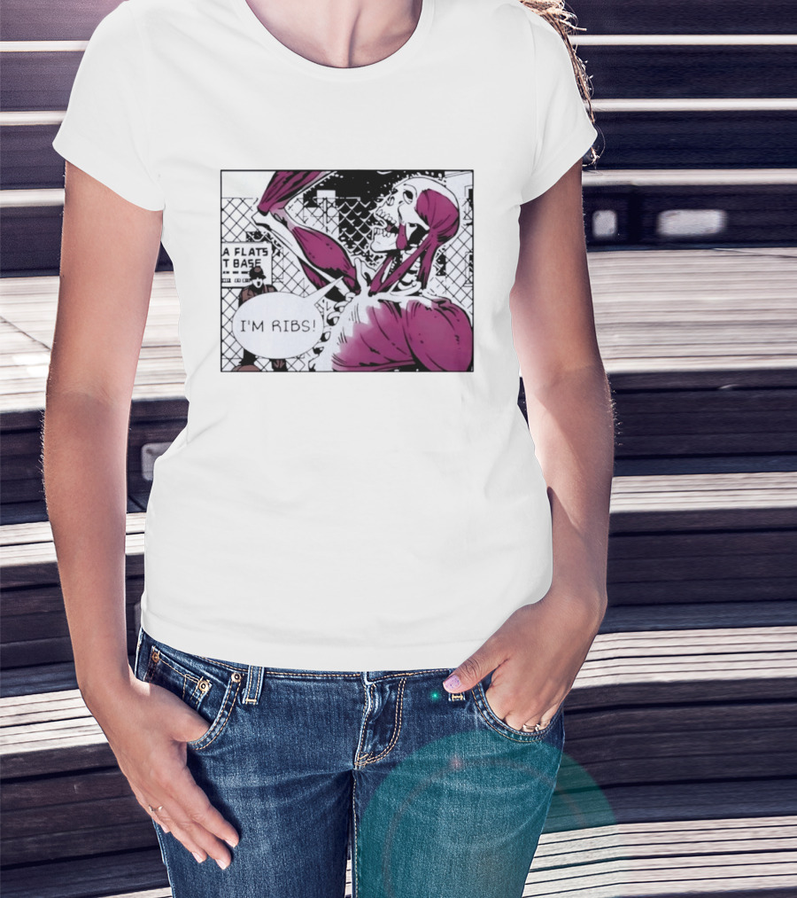 I'm Ribs Comic Panel Skeleton Pop Art Muscular Anatomy T-Shirt