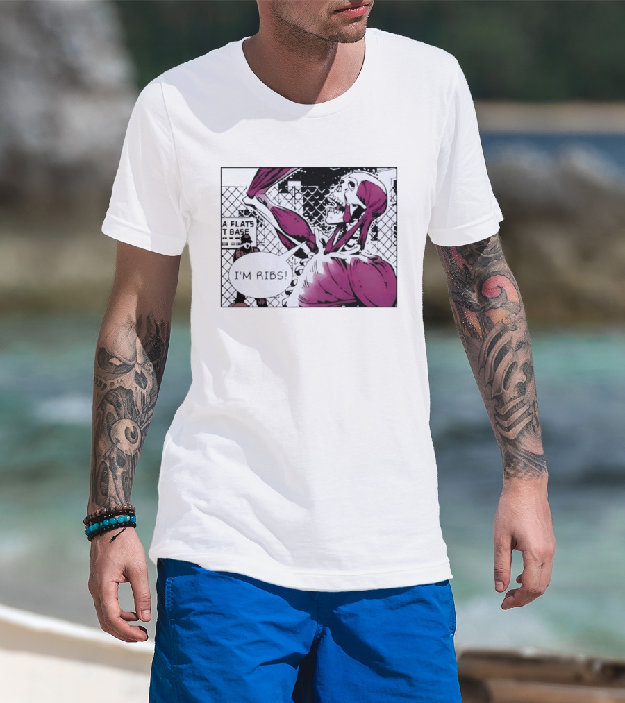 I'm Ribs Comic Panel Skeleton Pop Art Muscular Anatomy T-Shirt