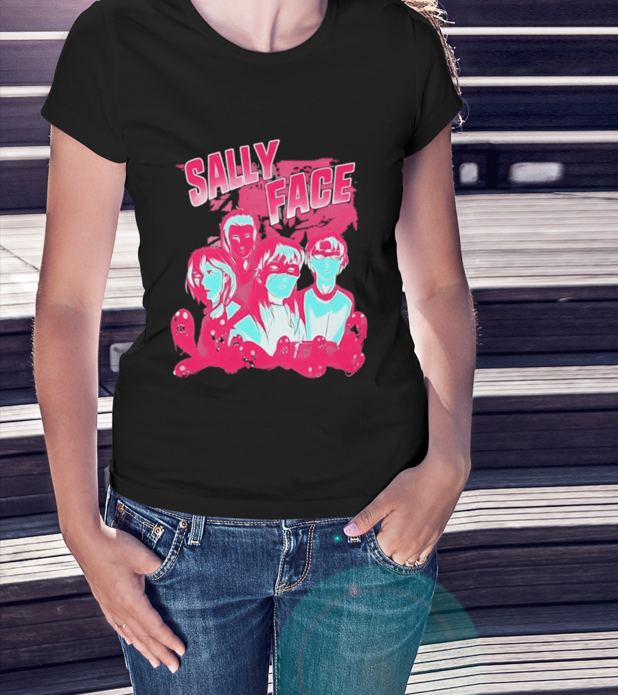 Sally Face Characters Group Indie Game Sal Fisher T-Shirt