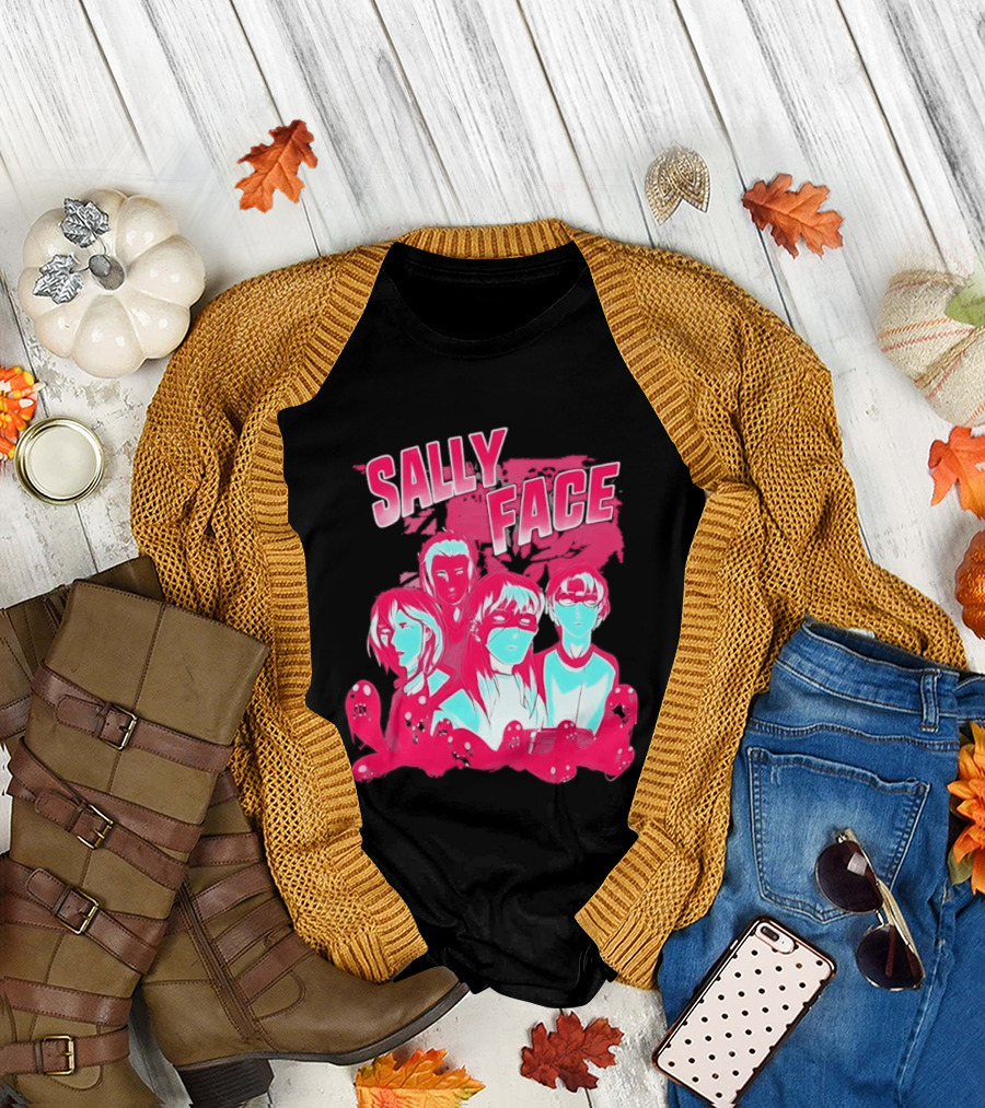 Sally Face Characters Group Indie Game Sal Fisher T-Shirt